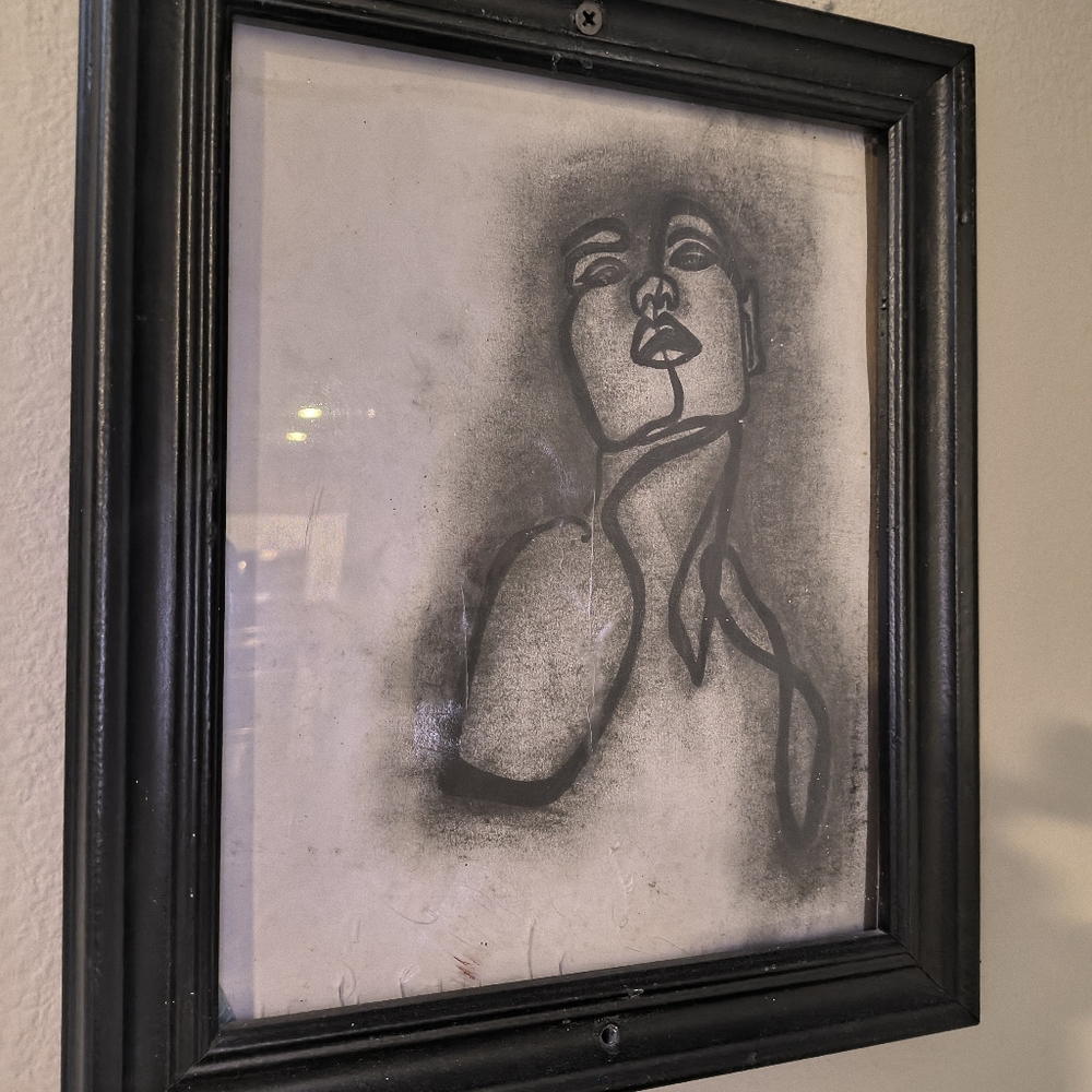 Abstract Black and White Framed Art